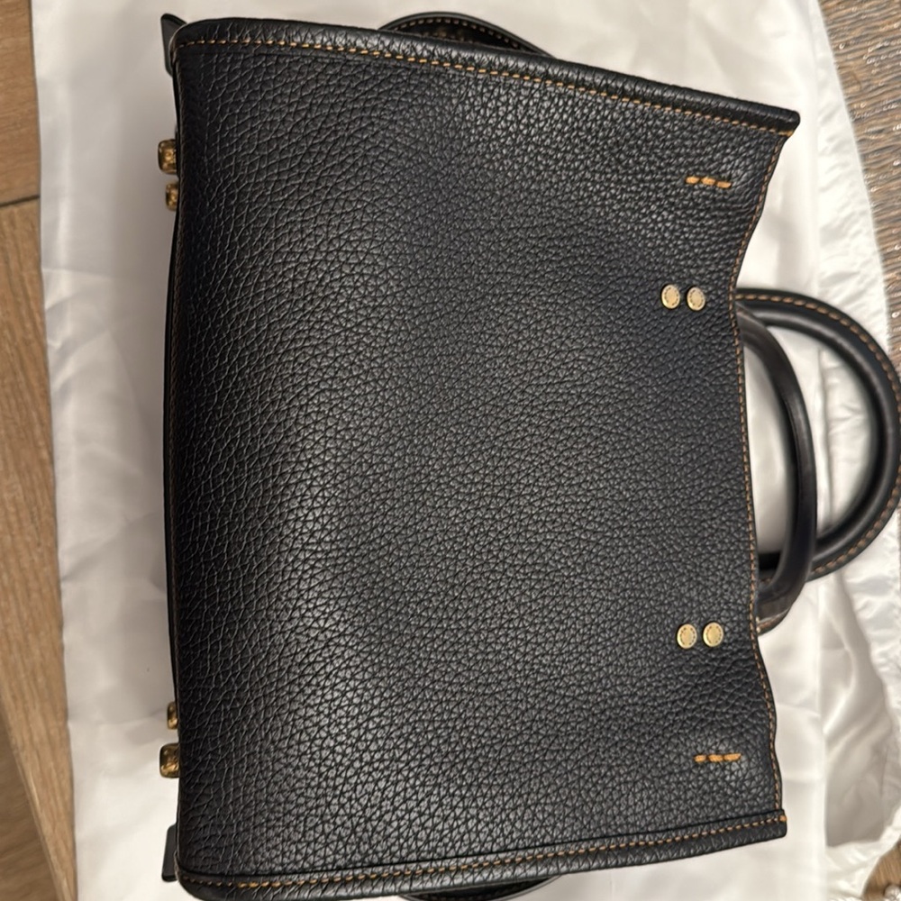 Coach Rogue 25 Black and Gold Satchel - Picture 9 of 13